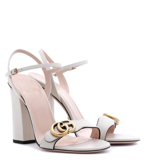 gucci white heel|white Gucci heel sandals.